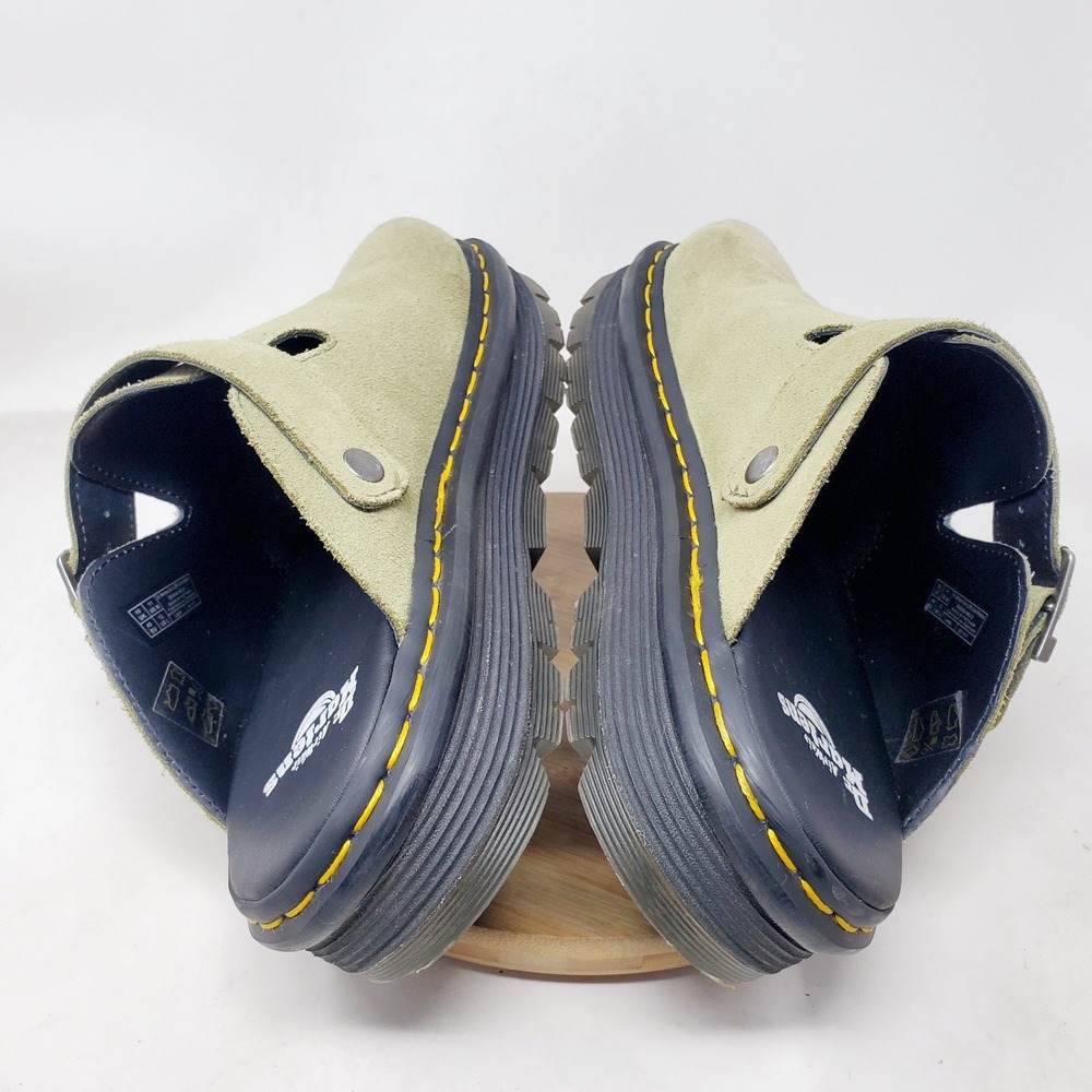 Dr Martens Shoes Mens 11 Zebzag Mule Green Suede Strap Chunky Platform Shoes - Picture 10 of 14